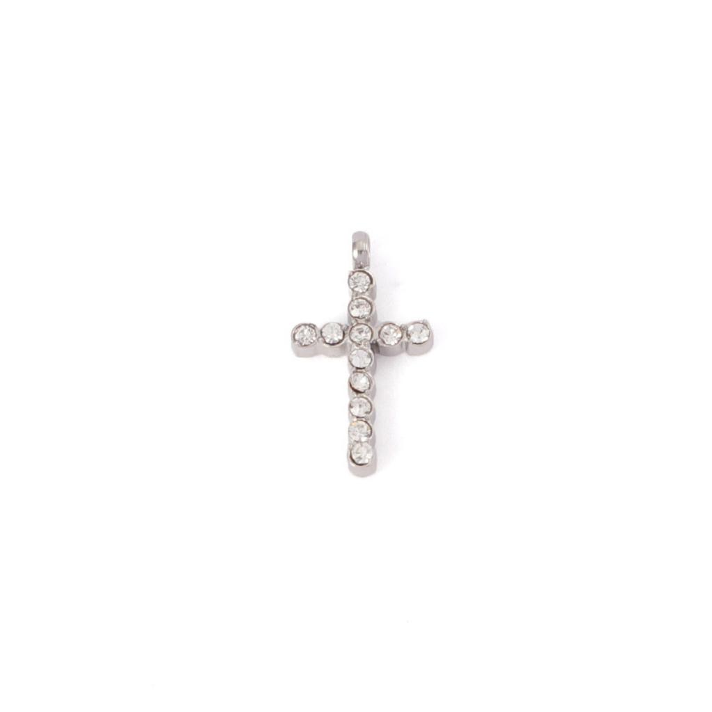 Stainless Steel Cross Necklace With Rhinestone Gold Color Classic Religious Zircon Women Gift Wholesale