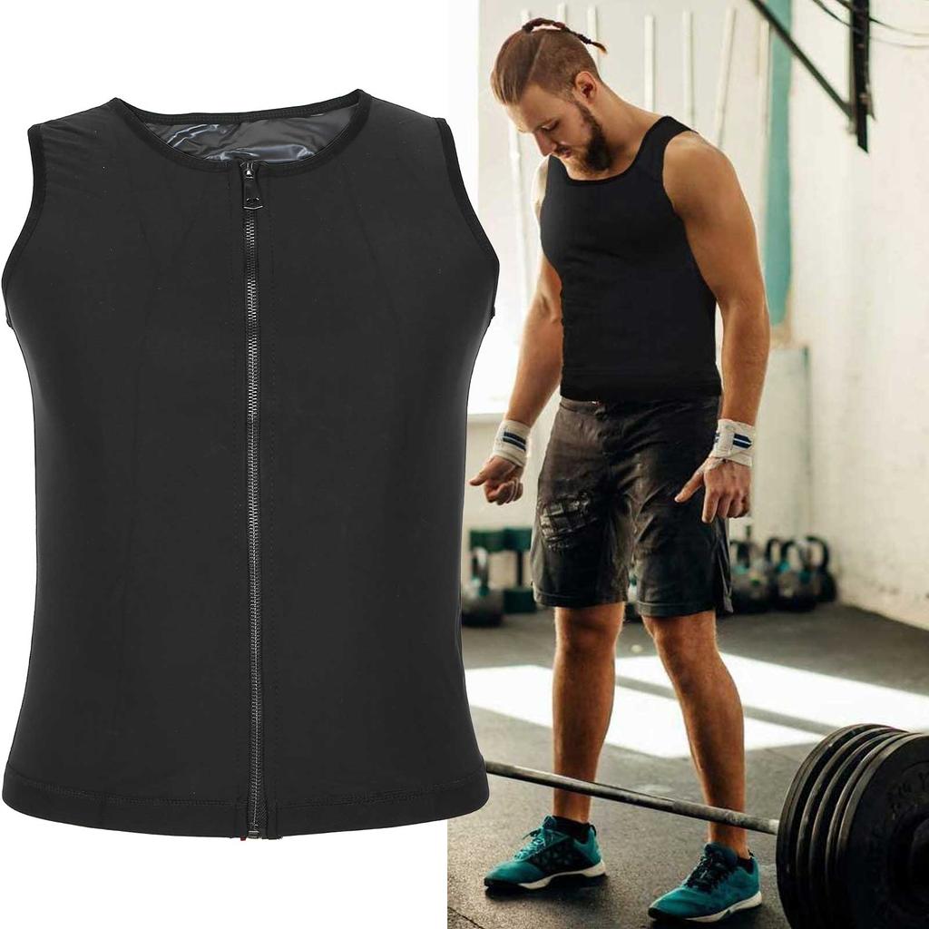 Men Sweat Vest Waist Trainer Workout Sauna Tank Top Male Body Shaper Shirt Vest