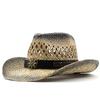 Outdoor Beach Hat Sun Hat New Men and Women Spray Paint Retro Denim Ethnic Style Straw Hat