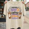 Halloween Coffee Tee — "Freshly Boo'd Coffee" Cute Spooky Graphic Shirt
