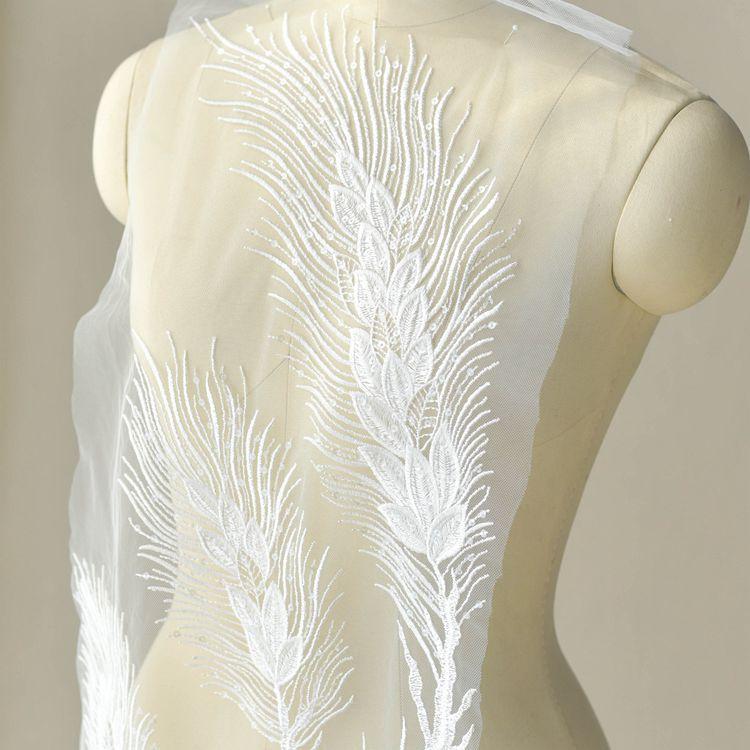 

Цветок Пшеничного Колоса Высококачественная Вышивка Кружевные Аксессуары, Ручная Работа DIY Кружевные Аксессуары для Юбки Свадебного Платья This white cotton thread, a set of prices.