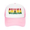 Ghana  Sun Hats  Streetwear UnisexTeens Mesh Trucker Hat Wholesale Custom DIY Running Hippie Snapback Cap Gift Idea
