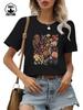 220g Pure Cotton Women's Short Sleeve Round Neck Floral Print T-shirt