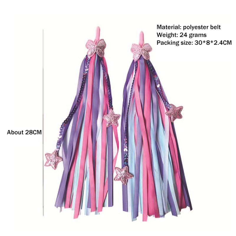 Kids Bike Handlebar Streamers Kids Scooter Handlebar Ribbons Streamers Handle Flowing Colorful Tassel Accessory For Kids Bicycle