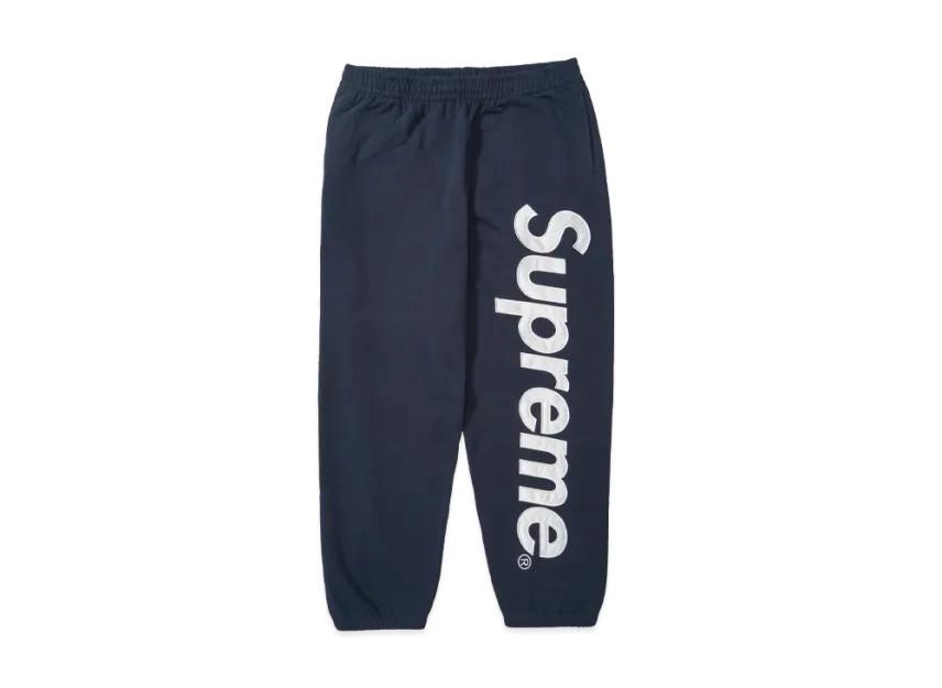 Supreme Pantaloni della tuta con applicazione in raso (26SS) "Blu Navy"
