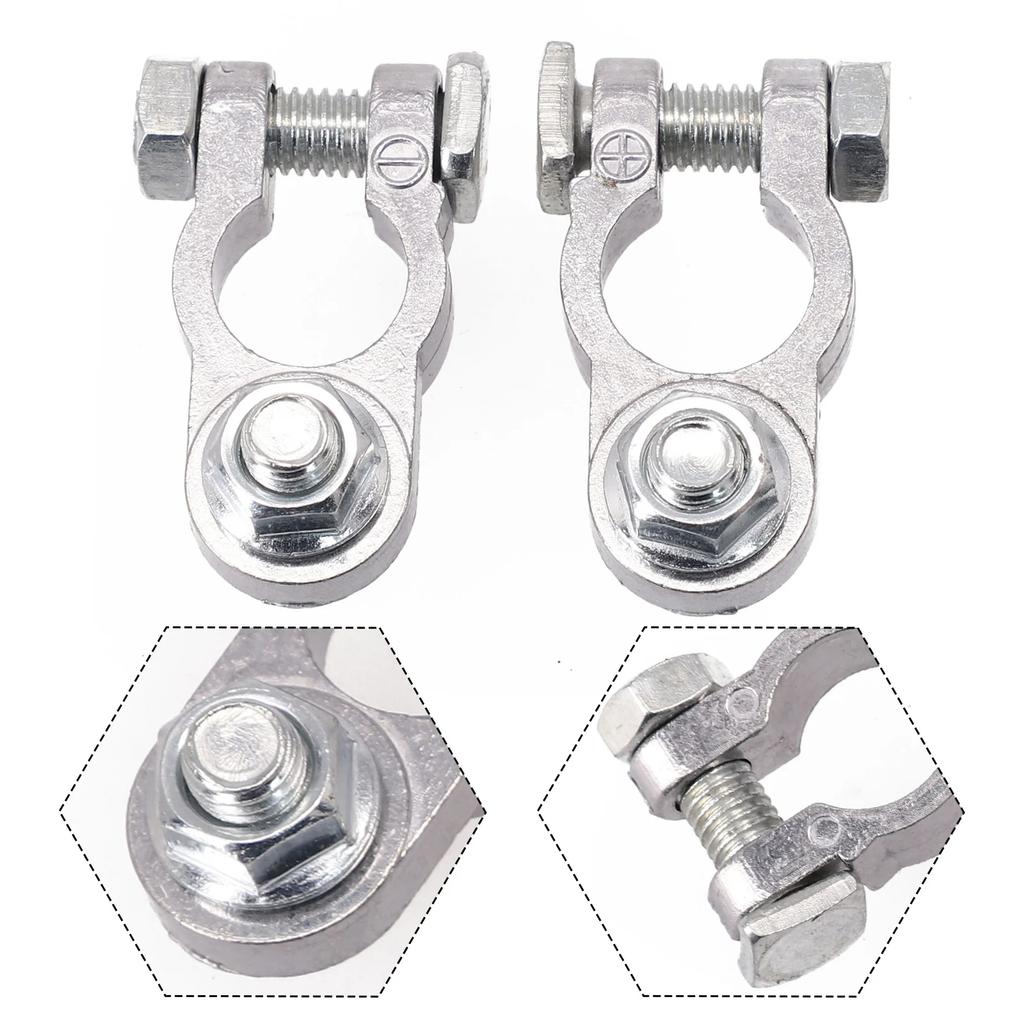 1 Pair Zinc Alloy Battery Terminal Clamps Positive Negative Poles Car Screw Connector Durable Battery Terminal