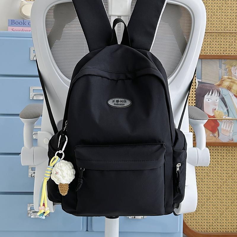 Schoolbag Solid Color Girl Backpack Schoolbag 1011 New Large-capacity Middle and High School Student Campus Backpack High Value and Simple