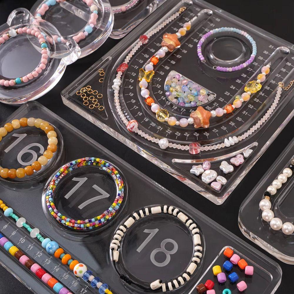 Clear Bracelet Beading Board Multiple Grooves Bracelet Display Stand  Necklace and Bracelet