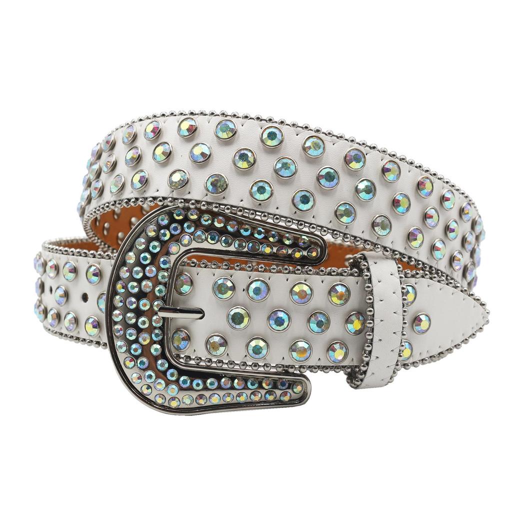 Cross-Border Punk Rhinestone Belt for Women & Men – European & American Rock Style