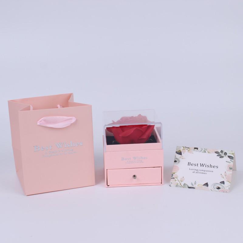 Valentine's Day Rose Jewelry & Lipstick Acrylic Gift Box