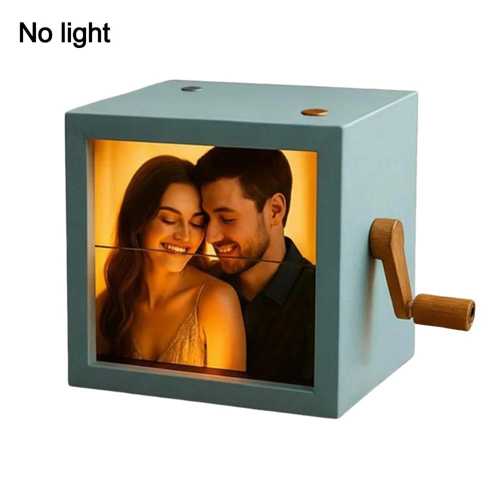 Unik med lätt vändbar fotolåda Handvevad 3D-utskriven fotoalbum Personlig fotoblädderbok Presenter