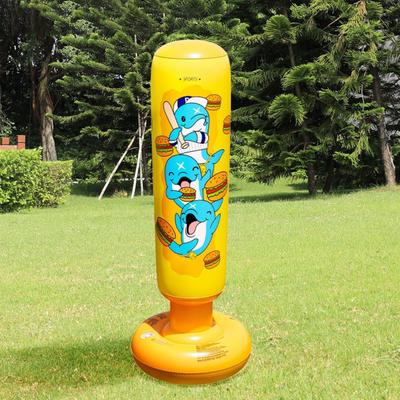 Kids Burger Boxing Sandbag Inflatable Dolphin Durable PVC Upright Rebound Boxing Sandbag for Active Exercise