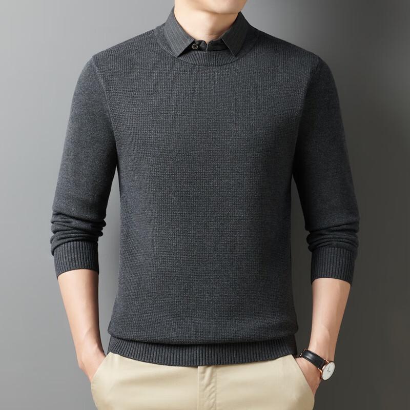 

Men s Shirt Collar Pullover Knit Sweater 185