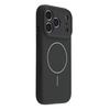 (Black) For iPhone 17 Pro Max Case Compatible with MagSafe Liquid Silicone + PC Phone Cover with Camera Touch Control Button