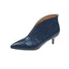 Fashion Fashion Spring Autumn Pointed Toes V-mouth Patent Leather Short Boots Women Thin High Heels Snake Skin Ankle Boots Chunky Heels