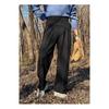 Men High Waist Double Pleated Loose Straight Non Iron Casual Suit Trousers