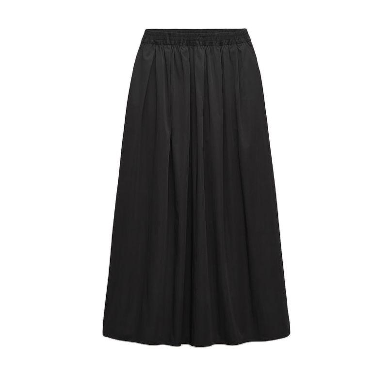

Spring New Western Style Elegant All-Match Loose Casual Skirt Wide Swing Midi Dress 4437246 Black L