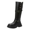 Retro But Knee-high Boots, Children's Autumn and Winter New British Thick-soled Heightening Belt Buckle Two Wear Thin Martin Boots