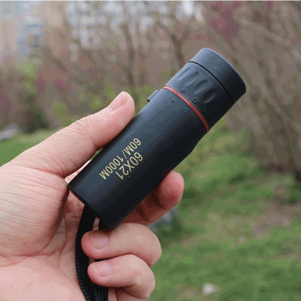 60x21 BAK4 Zoom Monokular Fernglas mit Handschlaufe Mini Tragbares Teleskop Optik Zielfernrohr für Outdoor Camping Jagd Teleskop