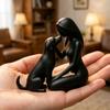 3D Printed Girl Puppy Tabletop Figurine Pet Lover Art Desktop Dog Statue  Mother's Day