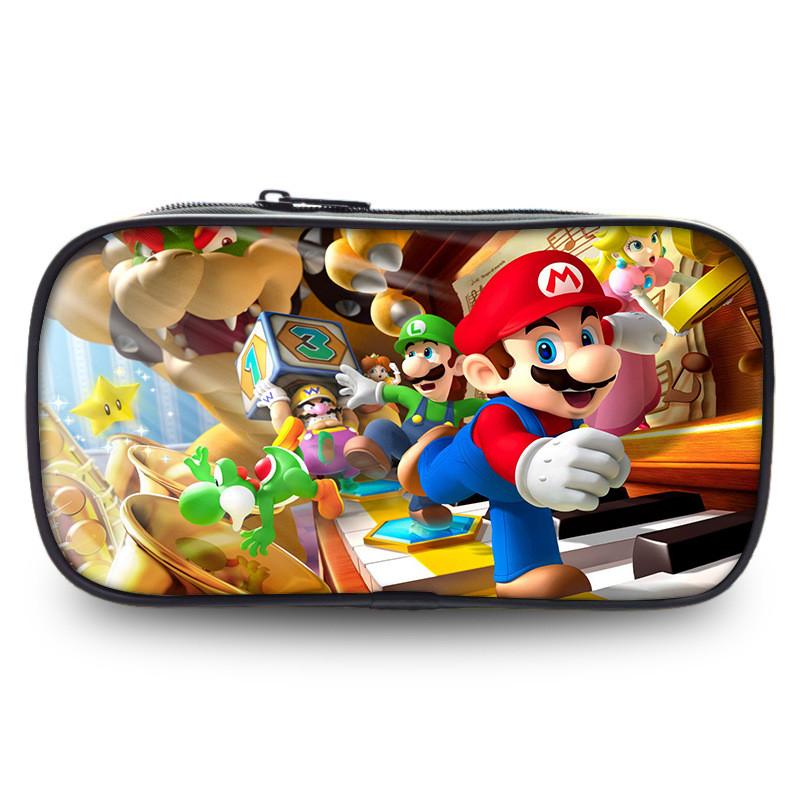 Super Mario Pencil Case Large Capacity Polyester Kids Stationery Organizer For Students