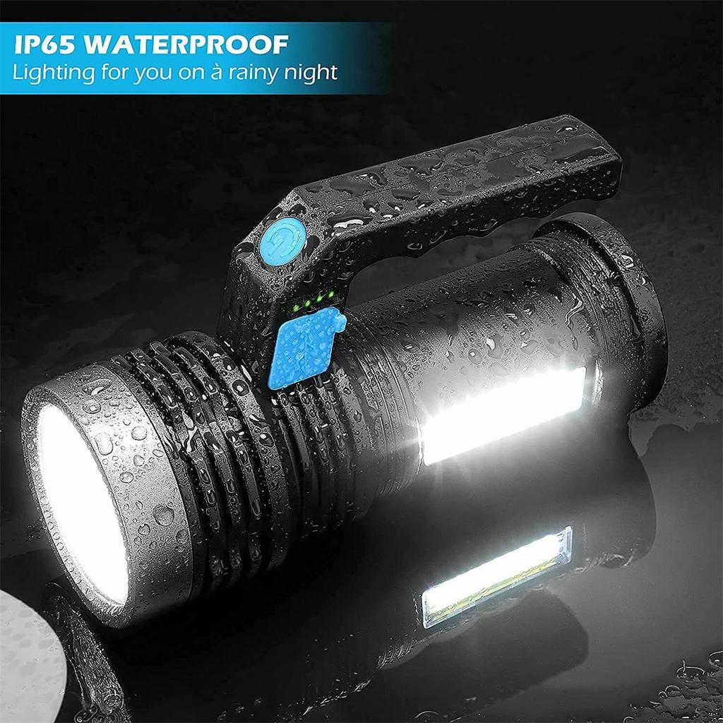 1200000lm Mini Flashlight Torch 4 Modes Super Bright High Power Rechargeable Searchlight With Power Indicator Light