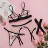 2023 European & American Sheer Three-Piece Sexy Lingerie Set for Women