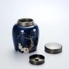 Luxury Ceramic Cup with Lid - Jilan Blue Tea Cup & Caddy, Perfect for Personal Use or Business Gift with Custom Logo Option