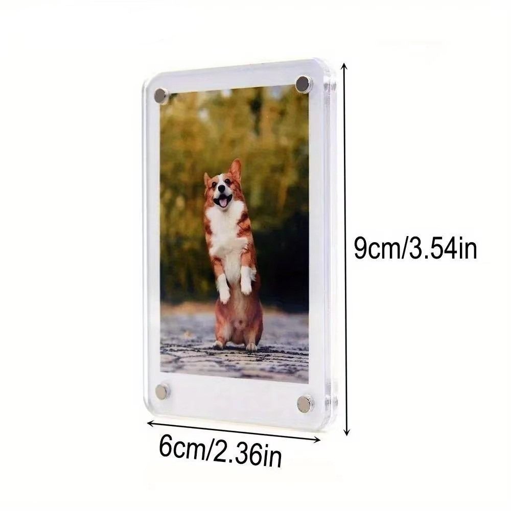 Double Sided Fridge Magnetic Photo Frame Transparent Fridge Photo Frame Refrigerator Display