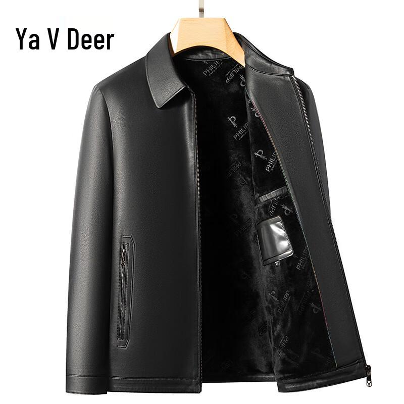 

Мужская куртка Yalu в стиле business casual на флисовой подкладке из искусственной кожи 4XL