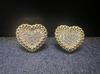 Custom Fashion Trendy 18K Gold Plated Non Tanish Cubic Zirconia Heart Stud Earrings for Women