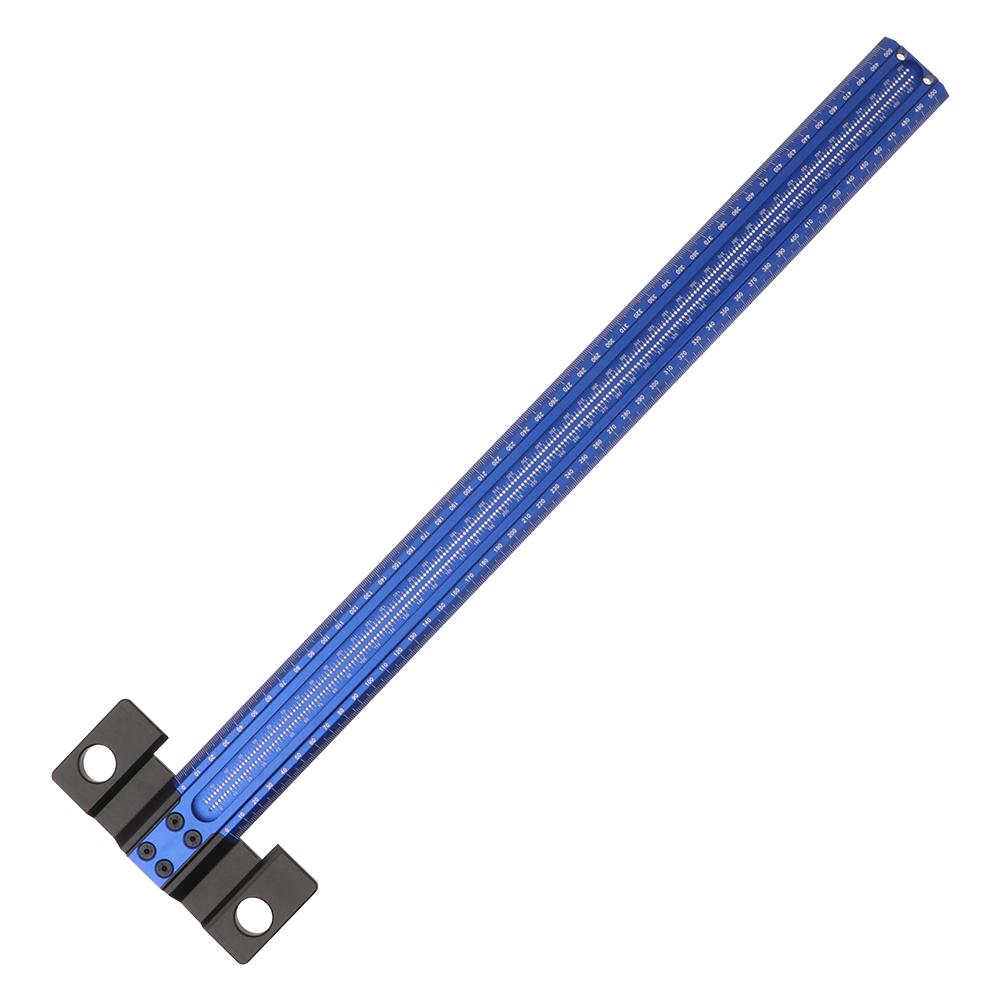 

Woodworking T-Square 50CM Aluminum Alloy Hole Scrbing Guides Ruler Positioning Scribe Tool Precision Carpenter Layout Measuring 1pcs синий