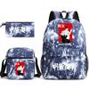 Large Capacity Schoolbag with Shoulder Strap; Student Three-piece Pencil Case Set