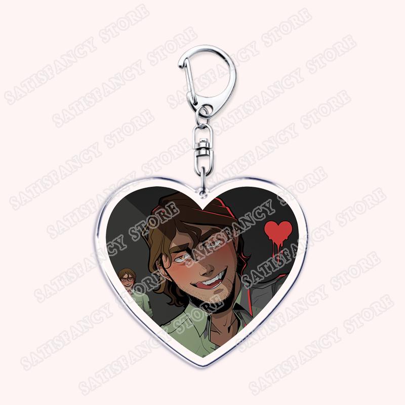 YKMET Game Love Boyfriend To Death Heart Shape Keychain for Accessories Pet Strade Ren Keyring Jewelry Friends Fans Gamers Gifts