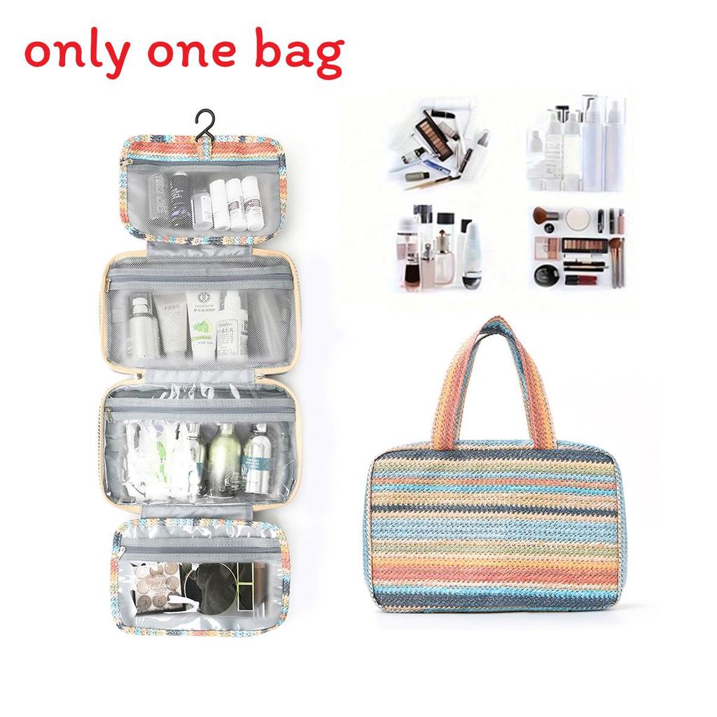 Polyester Travel Toiletry Bag With Dry Wet Separation And Hanging Design For Home And Travel Use