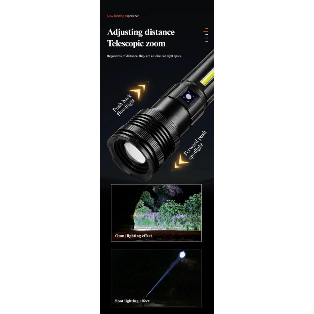Torcia a LED ad alta potenza a lungo raggio super potente Torcia ultra potente Lampada potente Torcia ricaricabile Lanterna tattica Impermeabile