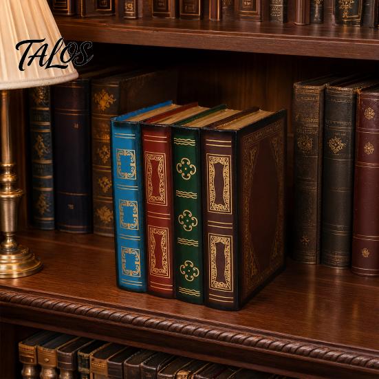 Talos Fake Book Decoration Ornaments, Flip-Top Hollow Storage Design, Vintage Style Decorative Box, for Coffee Table, Bookshelf Display