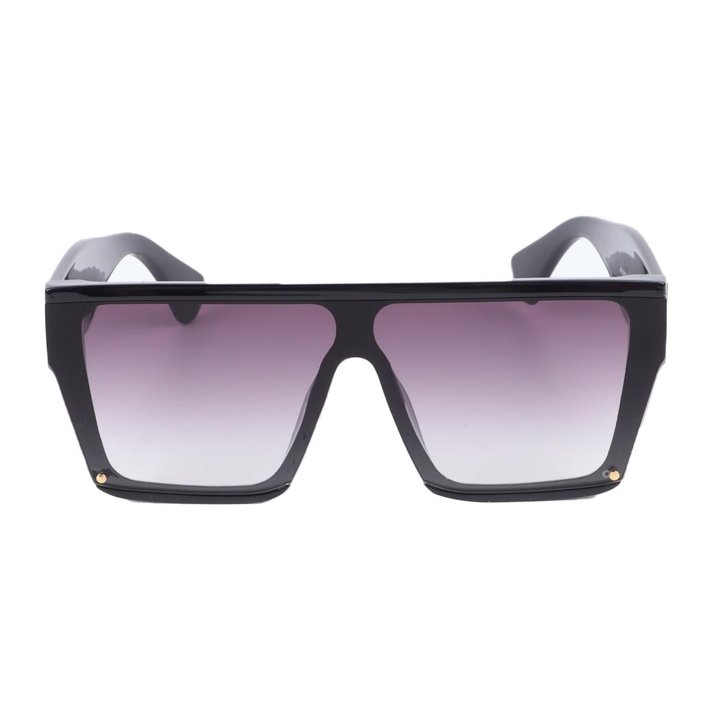 Square Oversized Sunglasses PC Black Frame Gradual Purple Gray Lens UV Protection Square Frame Sunglasses for Women