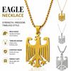 Elegante Personalisierte Edelstahl Deutsche Adler Wappen Anhänger Halskette für Damen