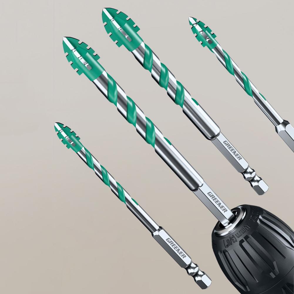 4pcs/Set Four-Blade Eccentric Drill Bits,Versatile Eccentric-Twist Drill Bits Kit,High Hardness Concrete Drill Bit Set For Tile