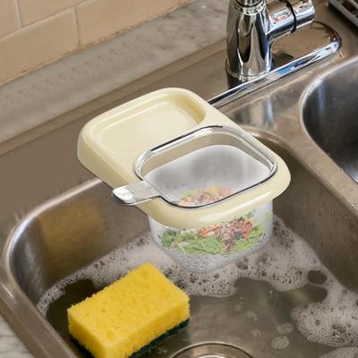 Suction Cup Sink Basket Drainer with Storage Rack Kitchen Drain Basket Filter Kitchen Leftovers Filter Baskets for Waste Clog