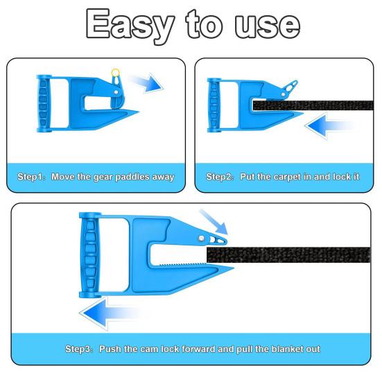 2Pcs Heavy Duty Mat Gripper Horse Stalls Tack Room Barn Trailer Gym Floor Mat Movers Tool Ergonomic Labor Saving Mat Puller Handlers