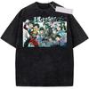 Anime My Hero Academia Midoriya Izuku OCHACO URARAKA Graphic Print T-Shirt Men Women Retro Washed O-neck Cotton Loose Casual Oversized Summer New Tee