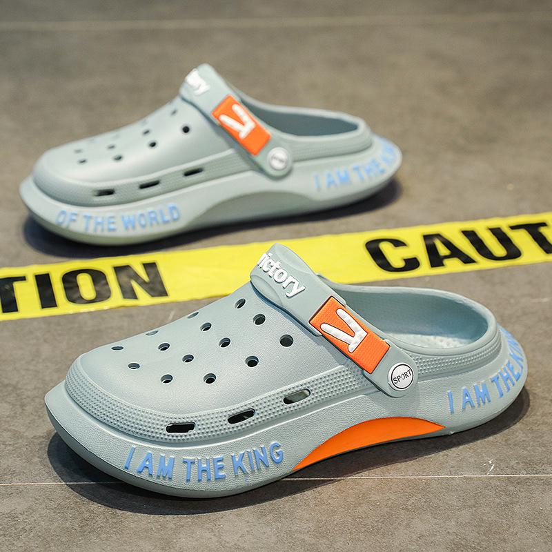 

Мужские легкие пляжные сандалии и шлепанцы с отверстиями 45 синий