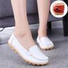 Mocassins Femininos de Couro Primavera-Verão: Sapatos de Salto Baixo Confortáveis para Calçar Facilmente para Meia-idade e Enfermeiras, Disponíveis em Tamanhos Grandes 43-44.