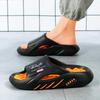 Men's Summer Streetwear Non-Slip Flip-Flops with Letter Print, Plus Size Durable Beach Sandals