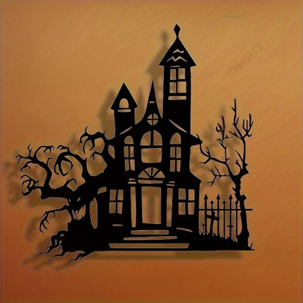 Arte de Parede de Fantasma de Halloween Decoração de Casa de Metal