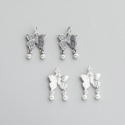 925 Sterling Silver Butterfly Charm for DIY Jewelry: Handmade Beaded Bracelets, Necklaces, Ins Style Accessories.