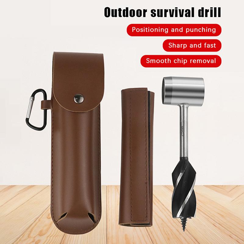 Tragbare Outdoor-Überlebens-Holzbearbeitungswerkzeuge Handbohrer Bohrer Bushcraft Siedler Handbohrer Stanzwerkzeug für Camping Wandern
