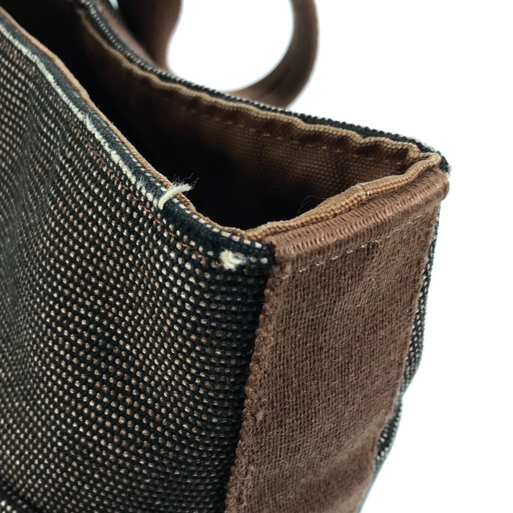 HERMES Saksaw MM Saksaw MM Bag Hand Bag Canvas Brown